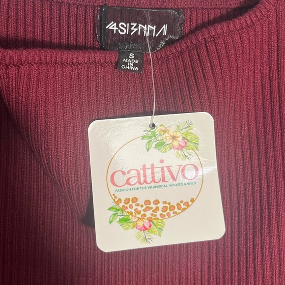 NWT 4S3NNA Bodycon Ariana Dress in Burgundy - Picture 9 of 10